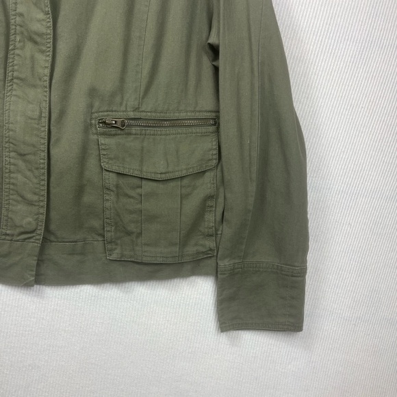 GAP Women’s XL Utility Swing Jacket Linen Cotton Blend Army Green - Picture 4 of 10